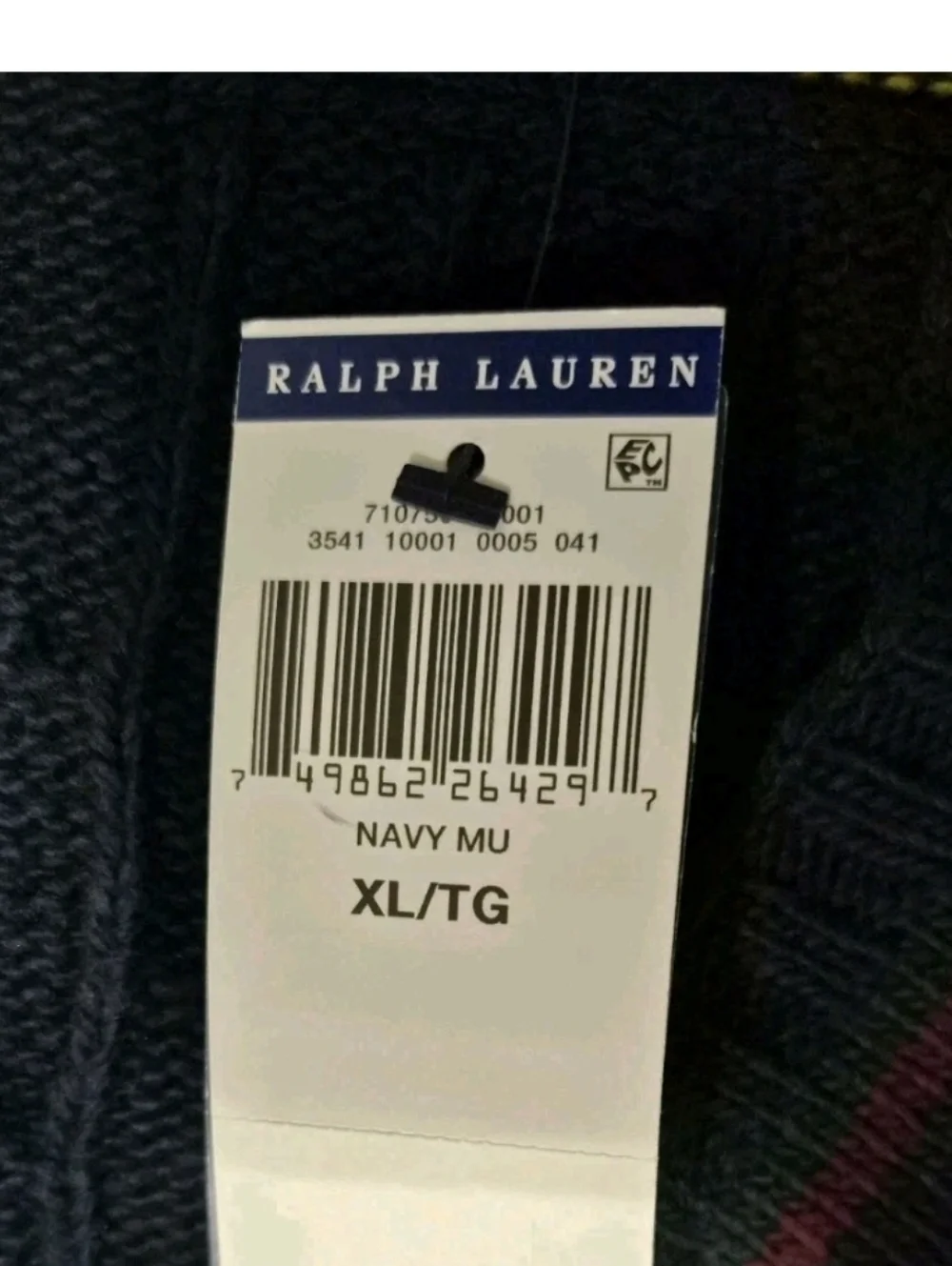 Ralph Lauren The Iconic Cricket Sweater Men's Navy Size XL